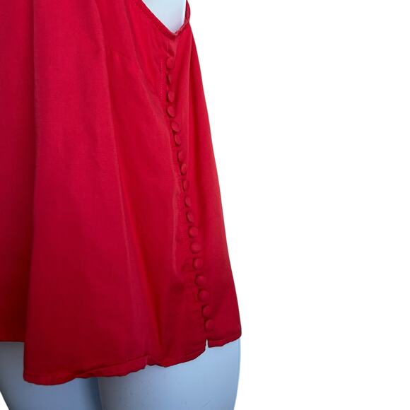 Y2K Cremieux Women Top Red Lyocell Camisole Satiny Layer Coquette Festival Retro - Picture 4 of 10